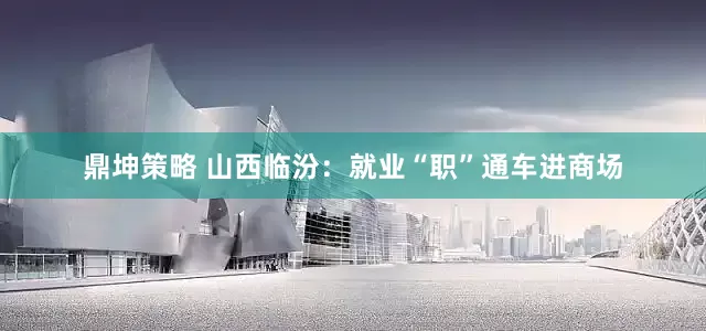 鼎坤策略 山西临汾：就业“职”通车进商场